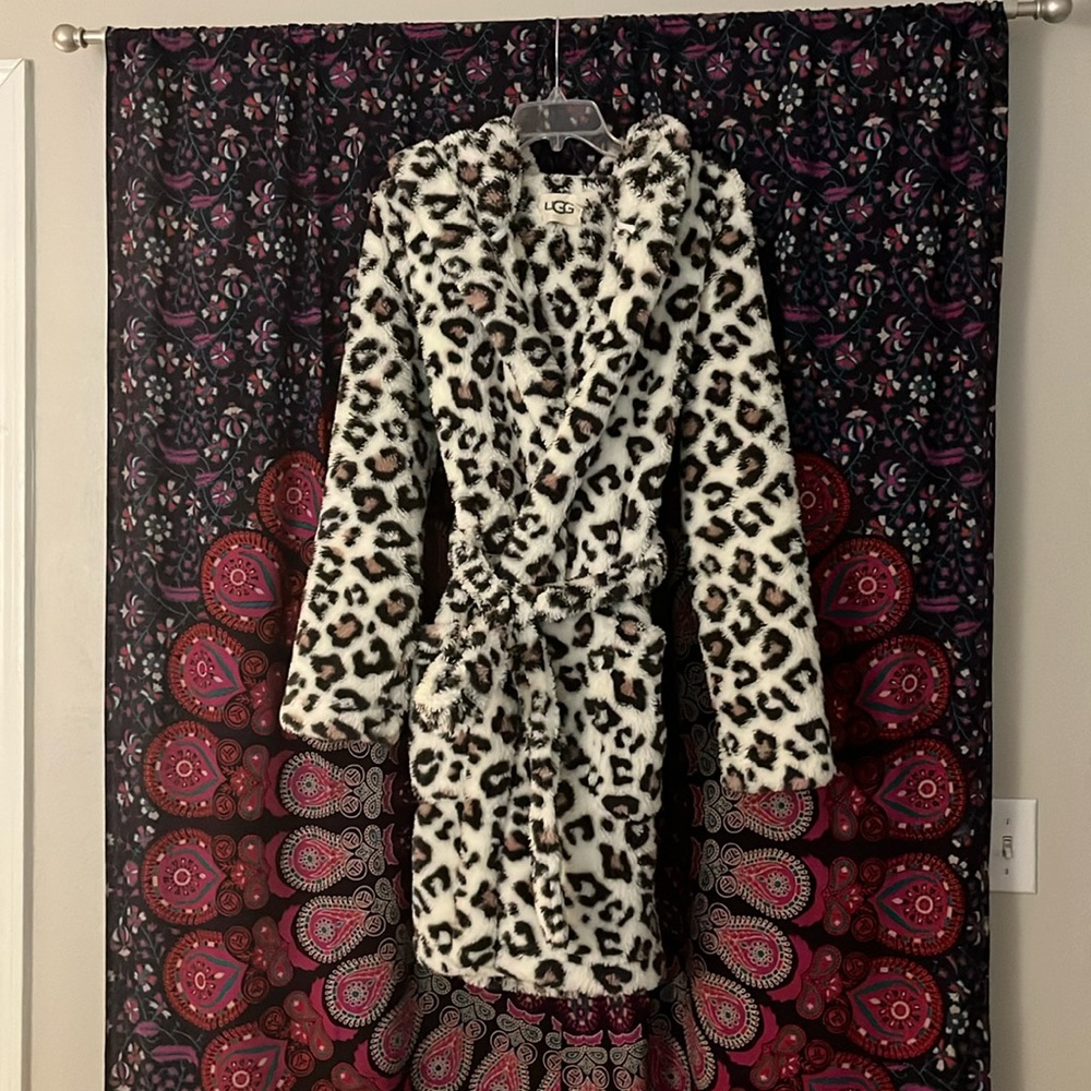 UGG Aarti Robe - Hooded - Leopard Print - Plush, size M